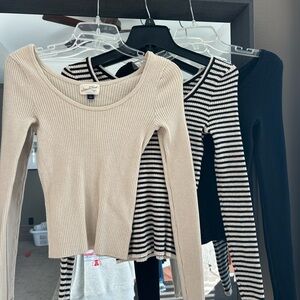 Universal Thread Ribbed Top - Cream and Black